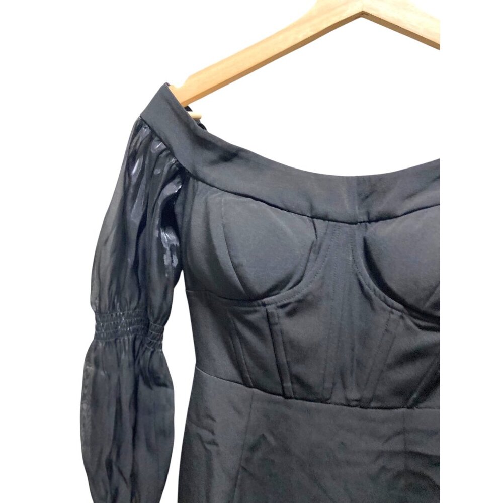 The One By Lichi Off-Shoulder Mini Dress Black Size S - Picture 9 of 15